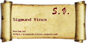 Sigmund Vince névjegykártya